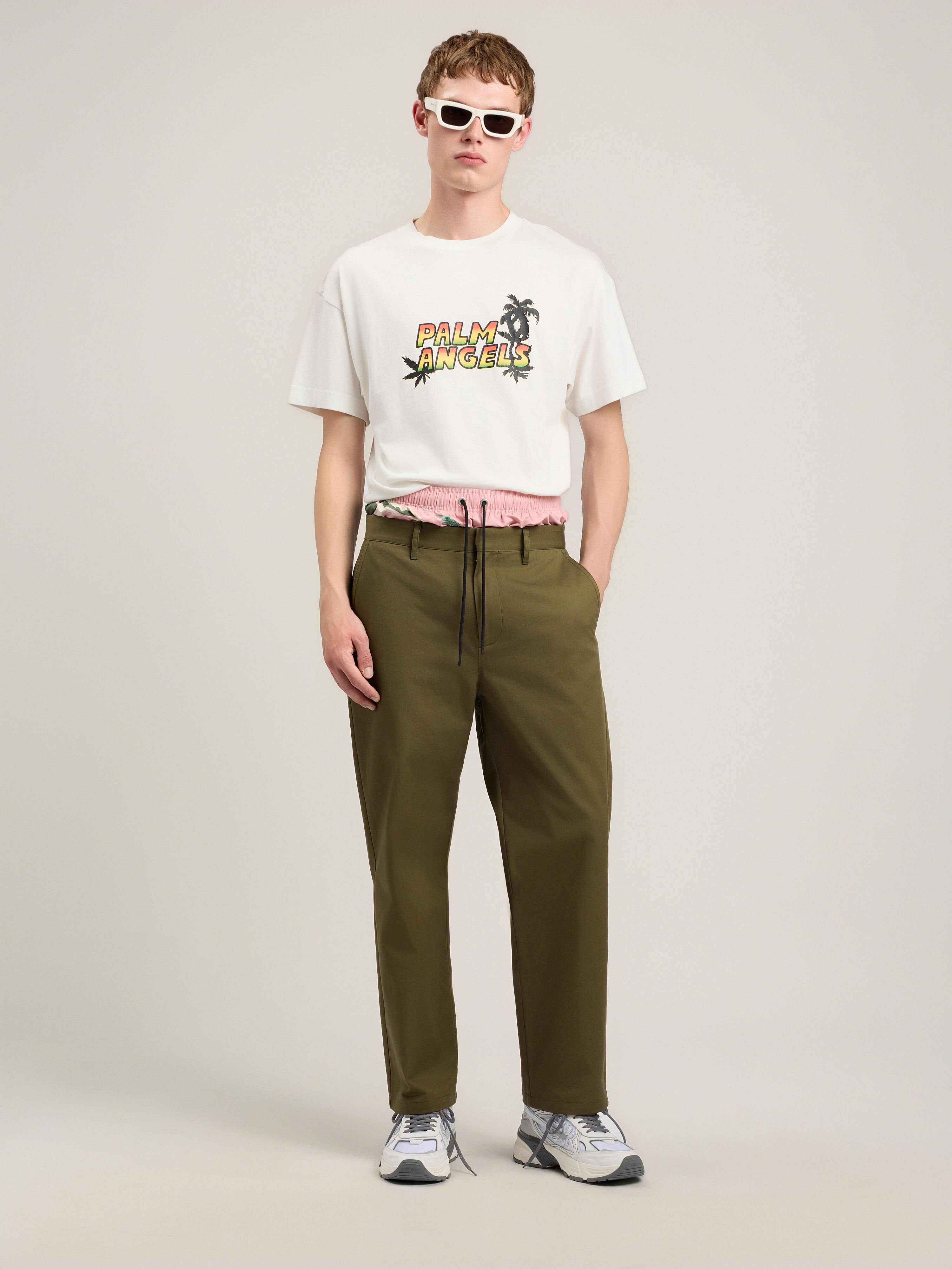 PALM ANGELS Palm Sunset T-Shirt OFF WHITE MULTICOLOR PMAA109S26JER00C