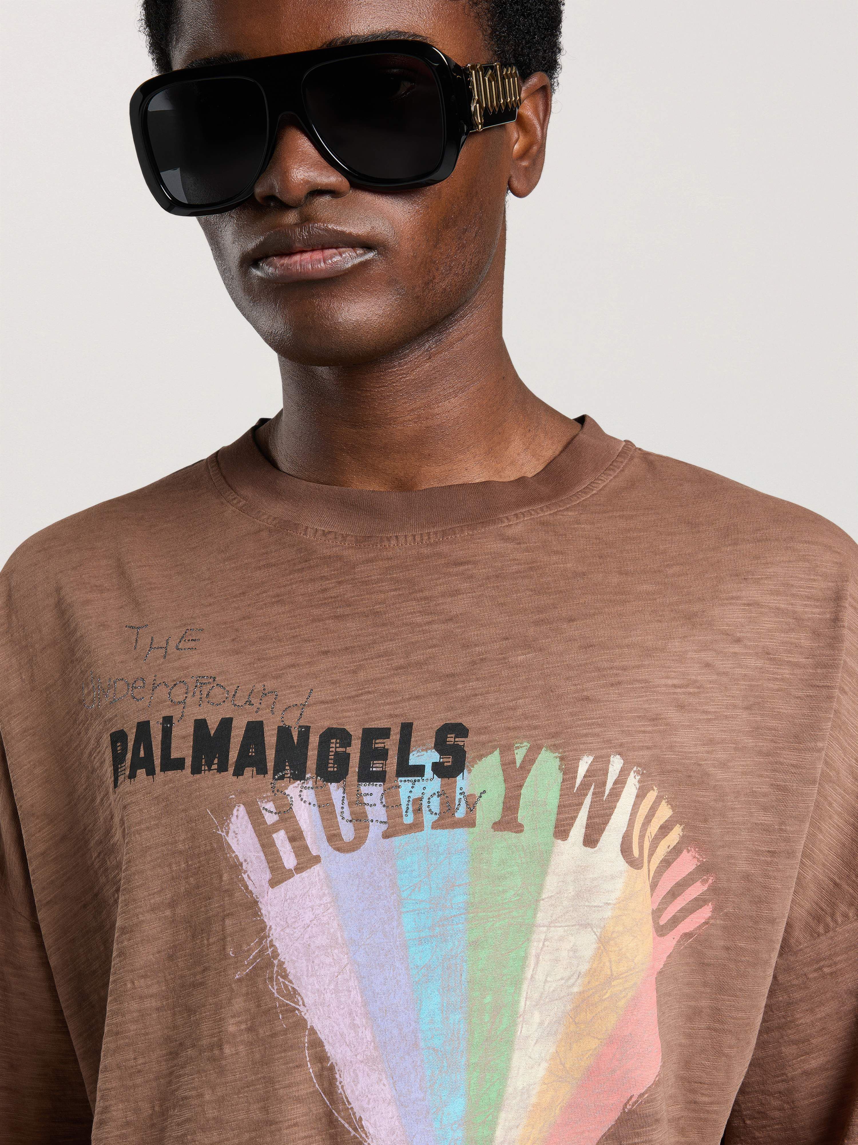 Neon Boulevard Loose T-Shirt PALM ANGELS Neon Boulevard Loose T-Shirt BROWN - MULTICOLOR PAMAA03W26JR08
