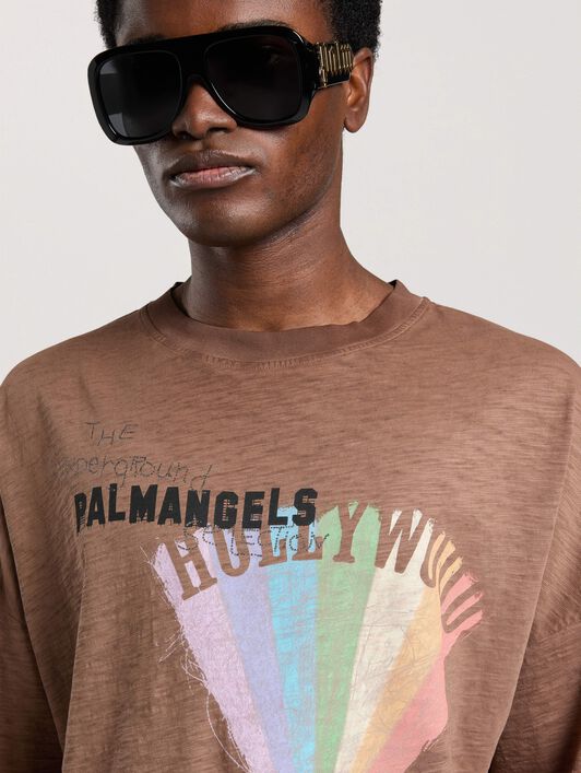Neon Boulevard Loose T-Shirt PALM ANGELS Neon Boulevard Loose T-Shirt BROWN - MULTICOLOR PAMAA03W26JR08