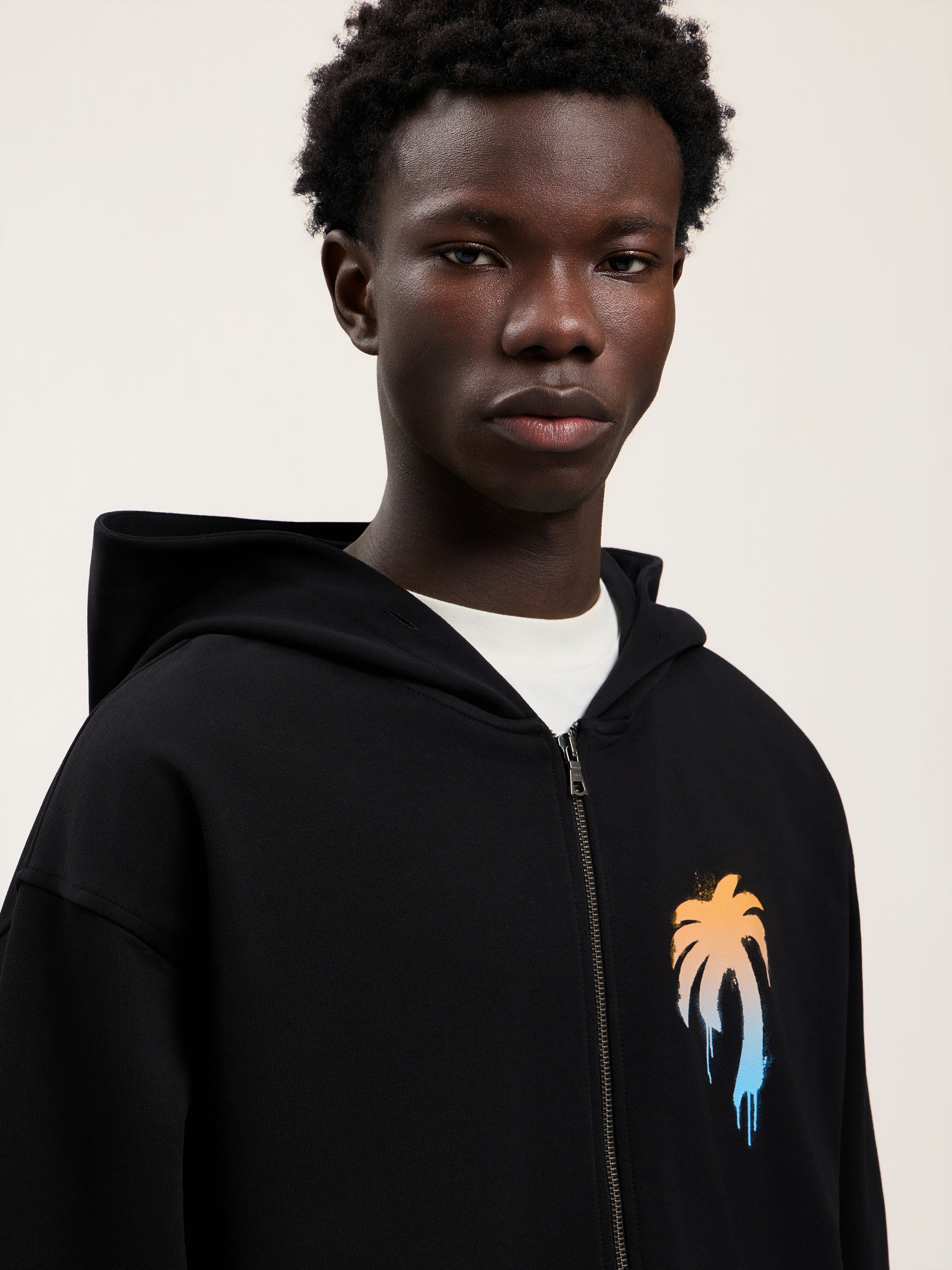 LOVE  パーカー I Love PA Zipped Hoodie in BLACK WHITE for Men | Palm Angels®