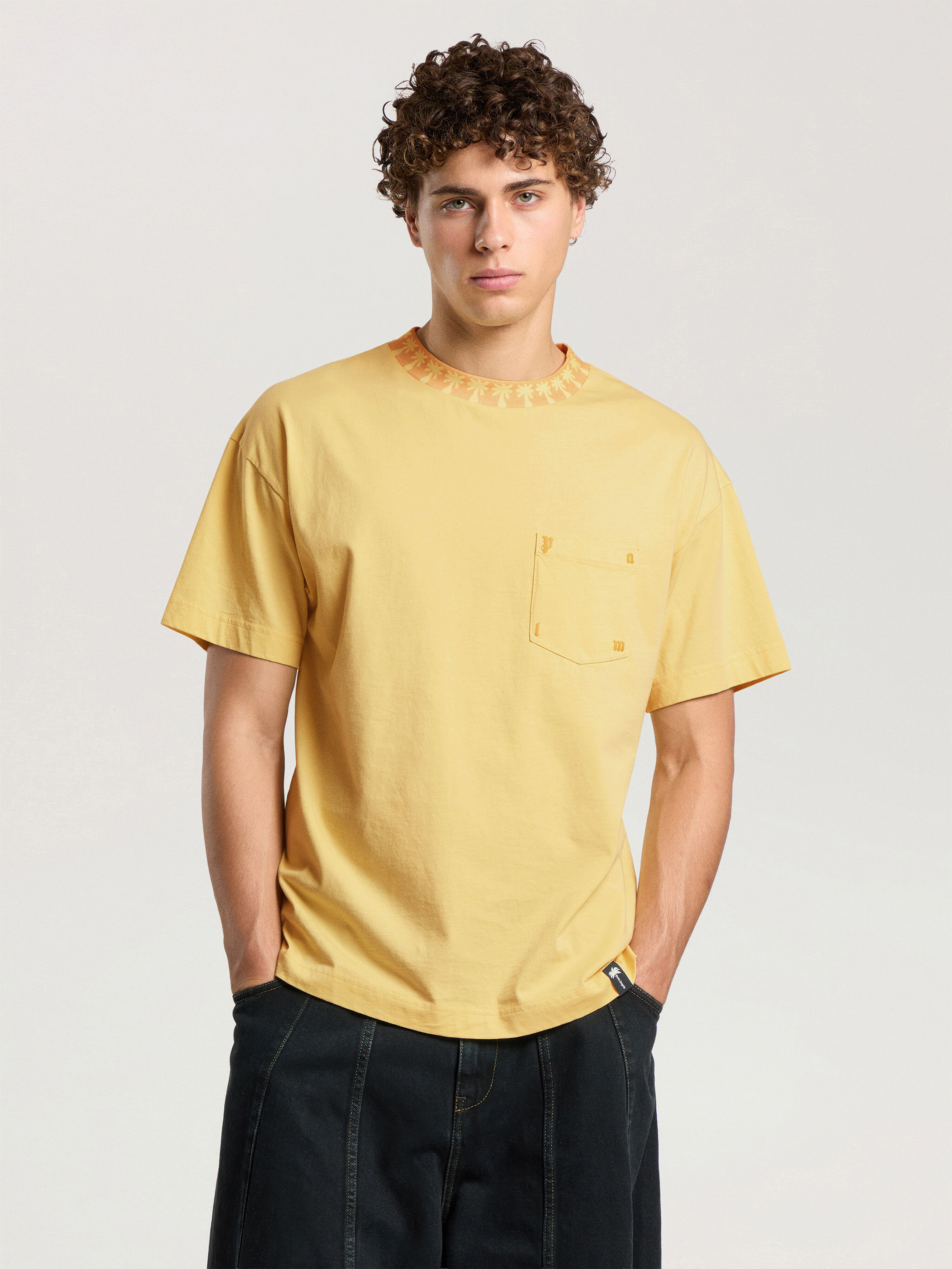 PALM ANGELS T-Shirt Palm LIGHT YELLOW - OCHER YELLOW PAMAA08F26JR01