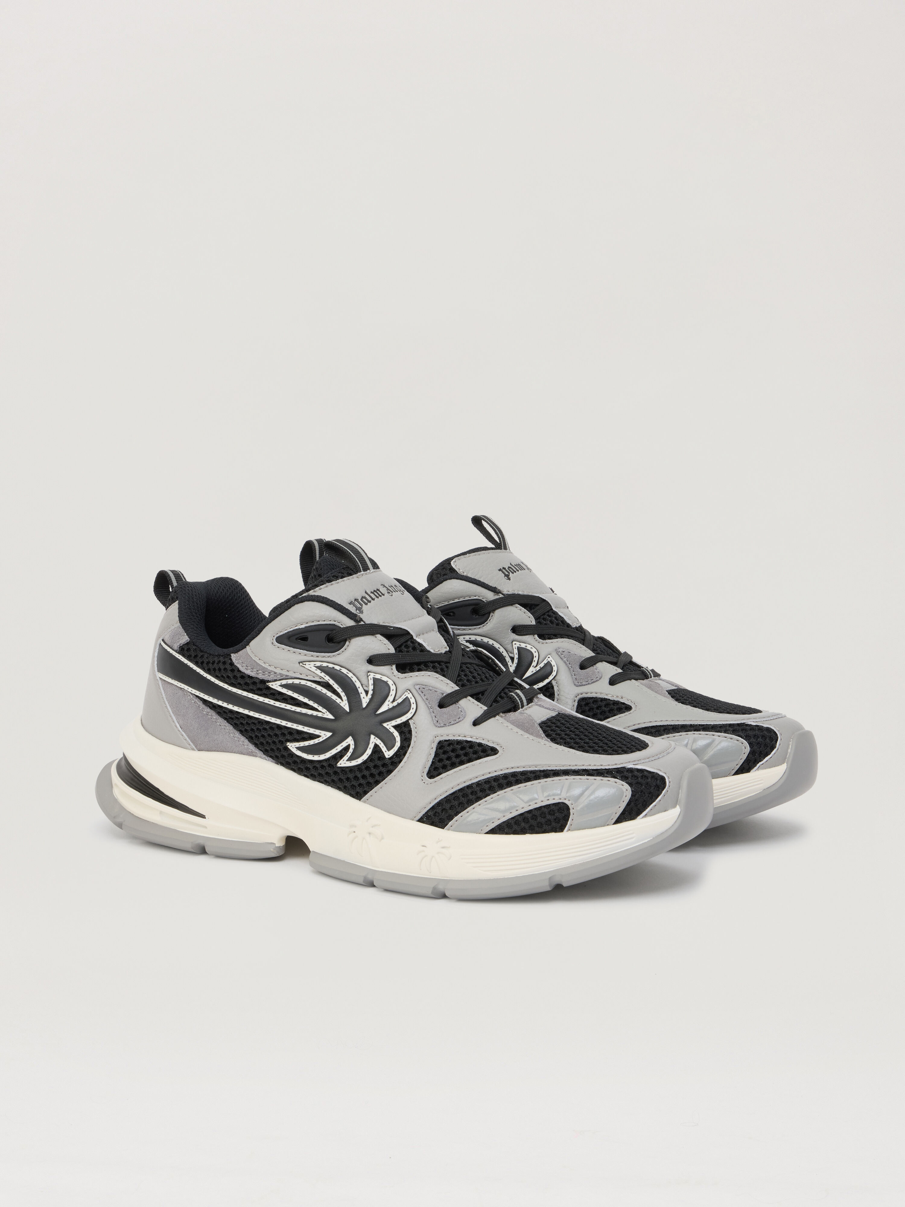PALM ANGELS Palm Runner Sneakers BLACK GREY PMIA10TS26LEA001