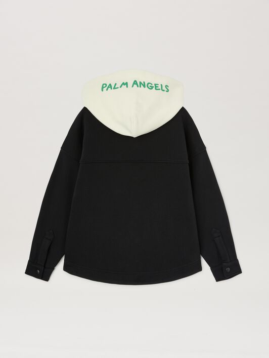 PALM ANGELS  Kapuzenshirt mit Logo BLACK GREEN PBES002S25FLE001