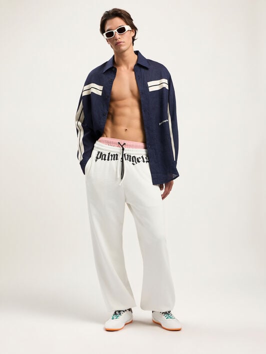 Waist Logo Sweatpants PALM ANGELS Waist Logo Sweatpants OFF WHITE BLACK PMCH025S26FLE001
