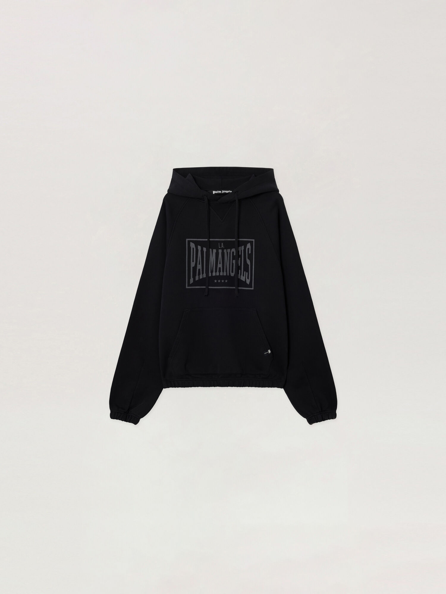 PALM ANGELS Vintage Box Logo Loose Hoodie BLACK - GREY PAMBB04F26FL01