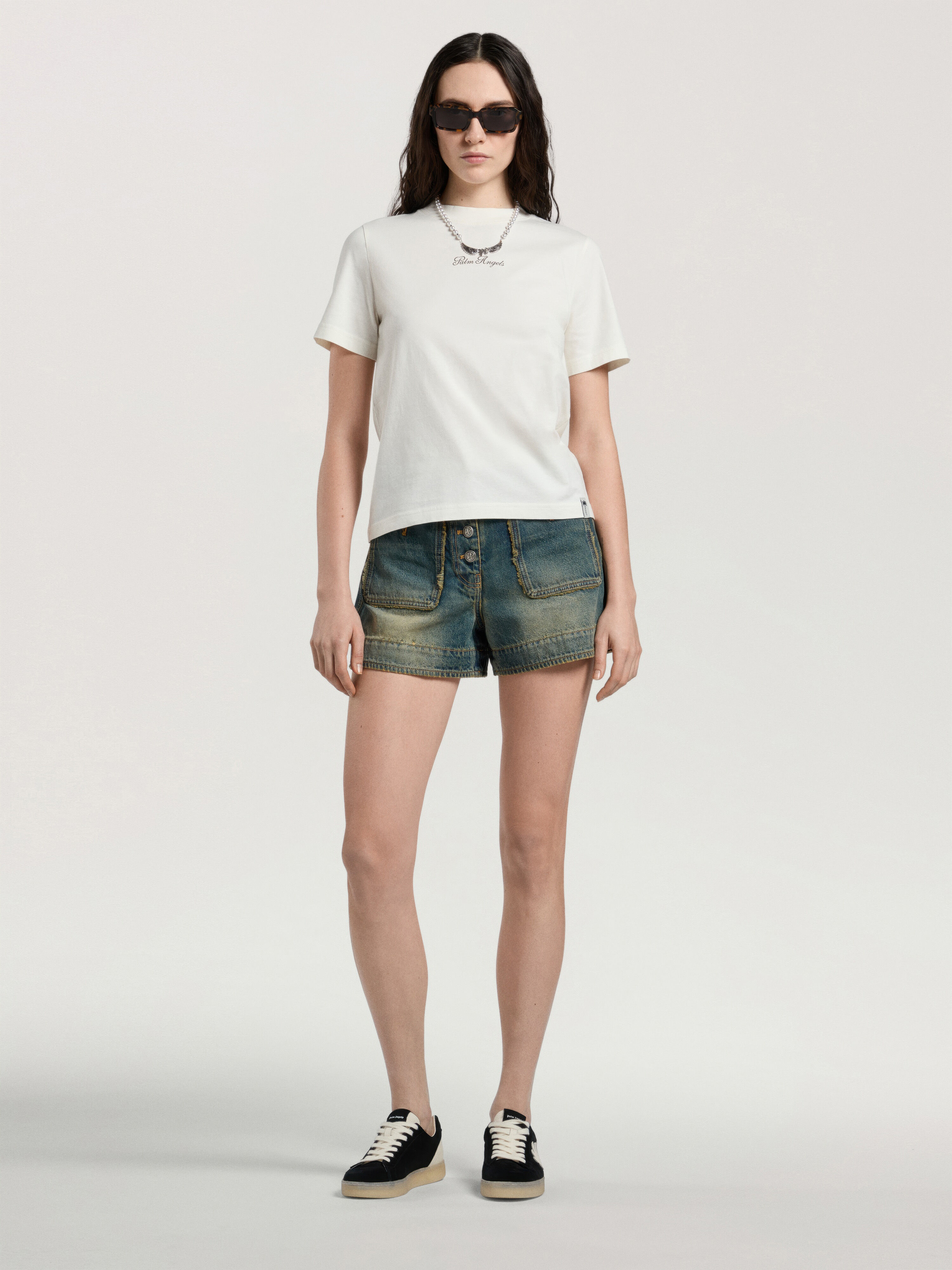 Paradise Regular T-Shirt PALM ANGELS Paradise Regular T-Shirt OFF WHITE - BROWN PAWAA06W26JR04