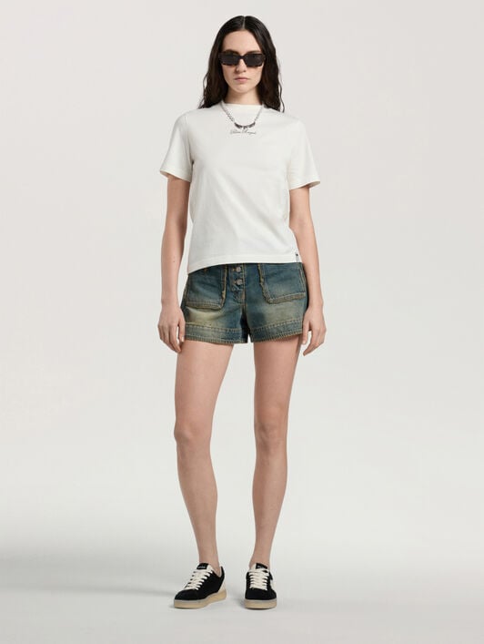 Paradise Regular T-Shirt PALM ANGELS Paradise Regular T-Shirt OFF WHITE - BROWN PAWAA06W26JR04