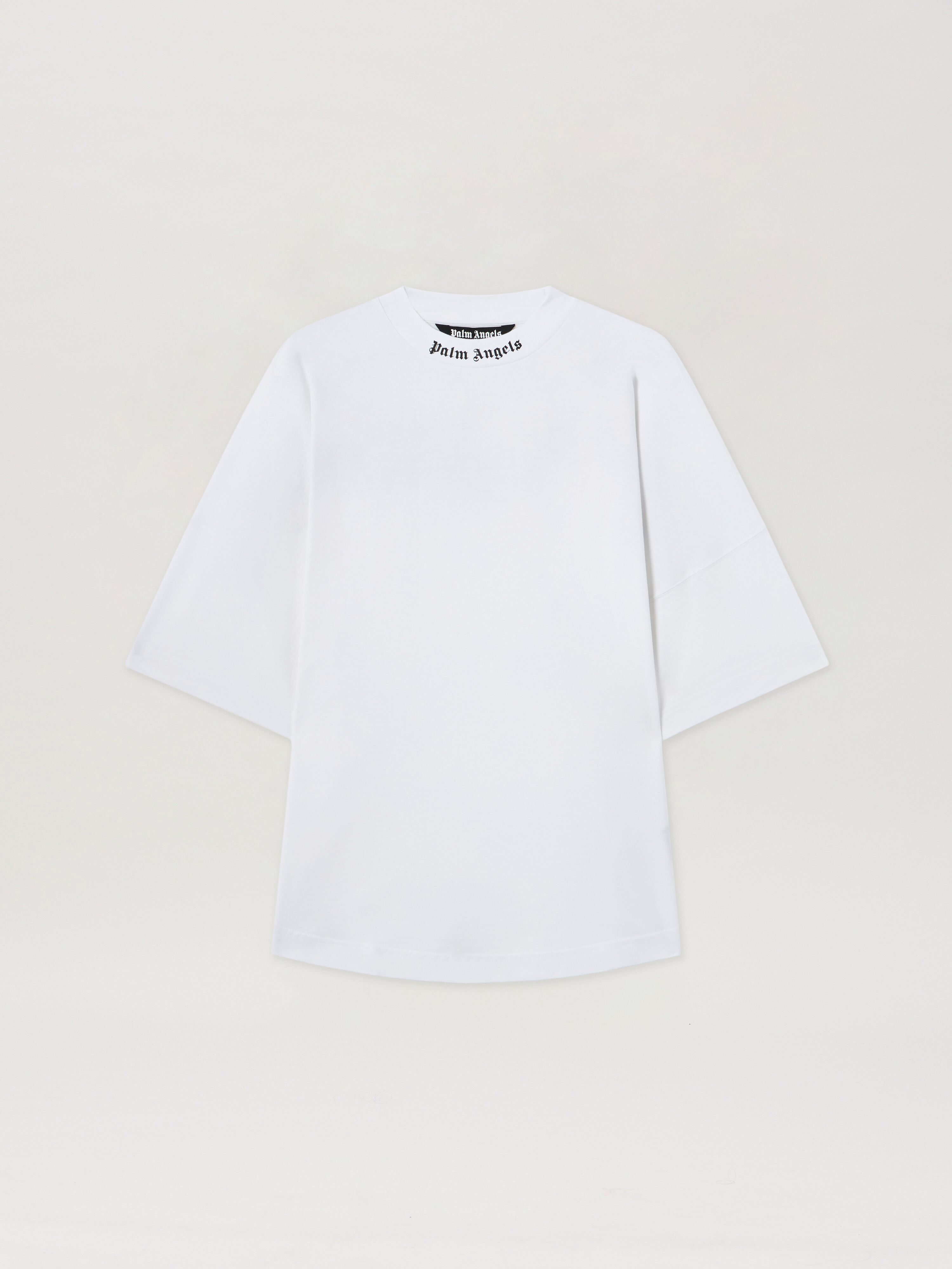 PALM ANGELS DOUBLED LOGO OVER TEE WHITE FUCHSIA PMAA002C99JER008