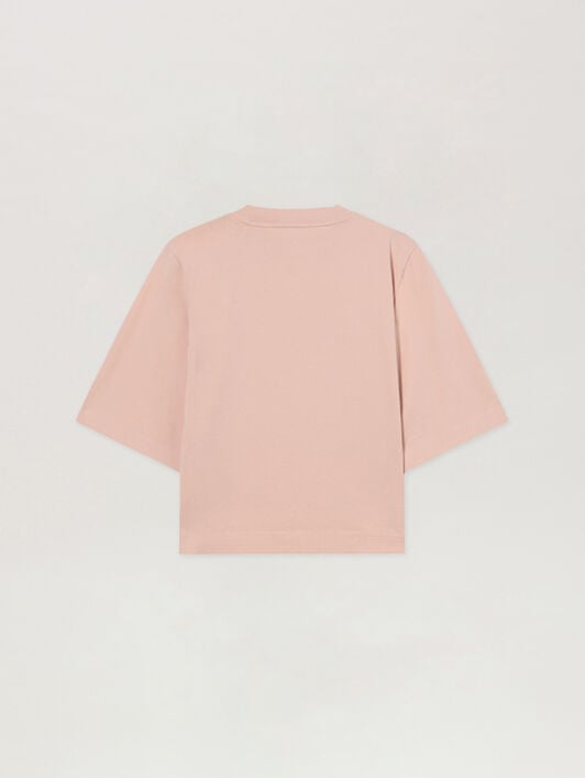 T-Shirt Boxy Con Strass PALM ANGELS T-Shirt Boxy Con Strass ROSE PINK - OFF WHITE PAWAA03F26JR02