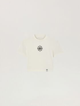 PALM ANGELS Lions Herald Baby T-Shirt OFF WHITE - BLACK PAWAA02W26JR04