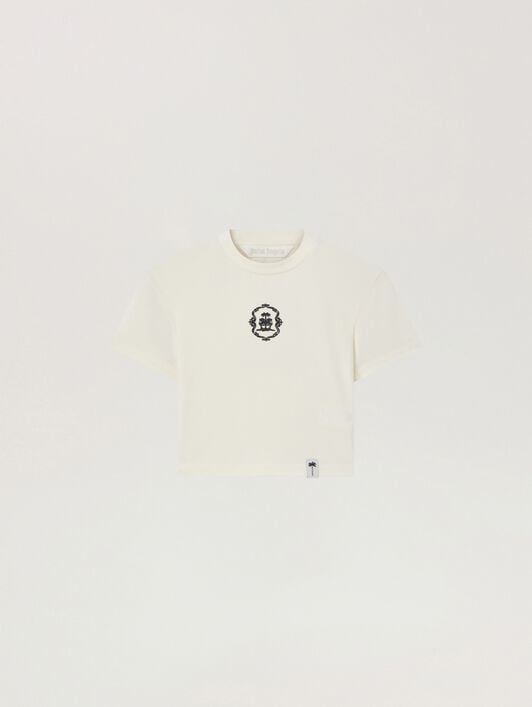 Lions Herald Baby T-Shirt PALM ANGELS Lions Herald Baby T-Shirt OFF WHITE - BLACK PAWAA02W26JR04