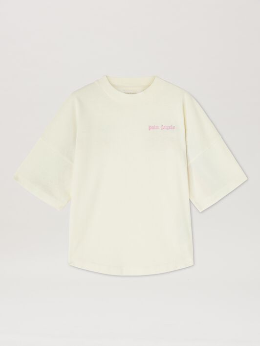 PALM ANGELS  Multicolor band T-shirt BUTTER ROSE PINK PGAA013S25JER001