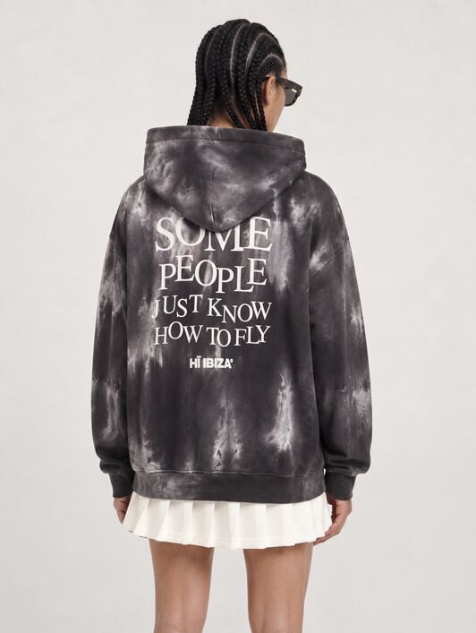 Palm Angels x Hï Ibiza Tie-dye Hoodie PALM ANGELS Palm Angels x Hï Ibiza Tie-dye Hoodie MEDIUM GREY - OFF WHITE PAMBB003FL001