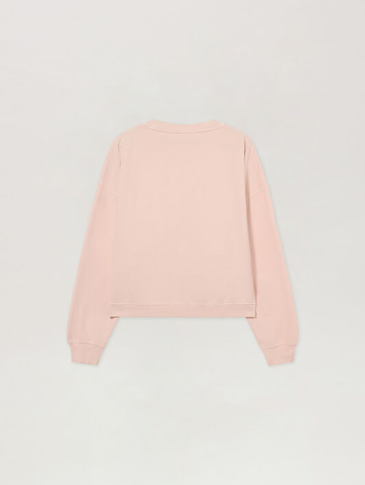 PALM ANGELS Felpa Con Logo Stud ROSE PINK - OFF WHITE PAWBA03F26FL03