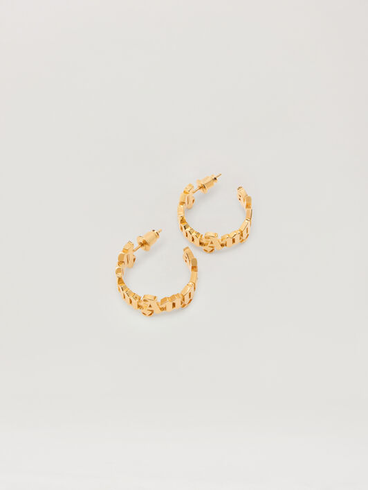 Classic Logo Earrings PALM ANGELS Classic Logo Earrings GOLD - GOLD PWOD039F25MAT001