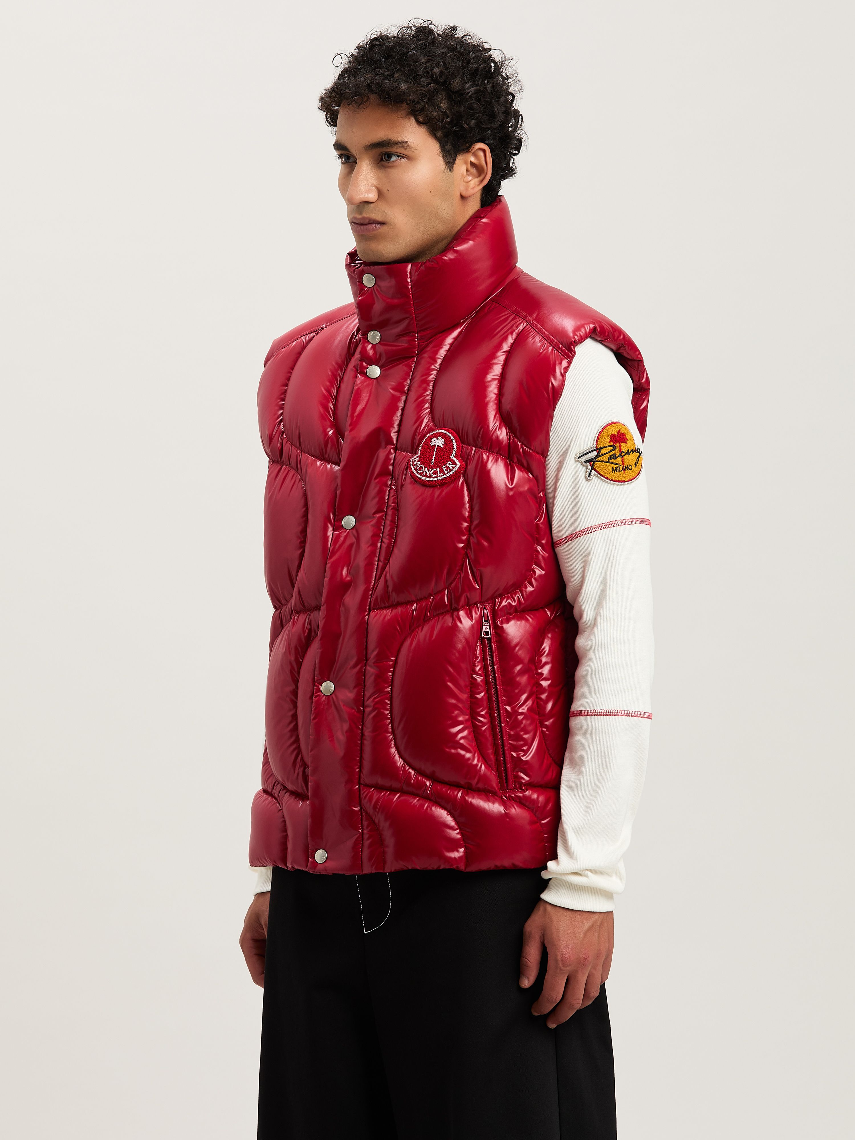 PALM ANGELS  Gwenyth Down Vest Moncler x Palm Angels RED - RED PMEX016T25FAB001