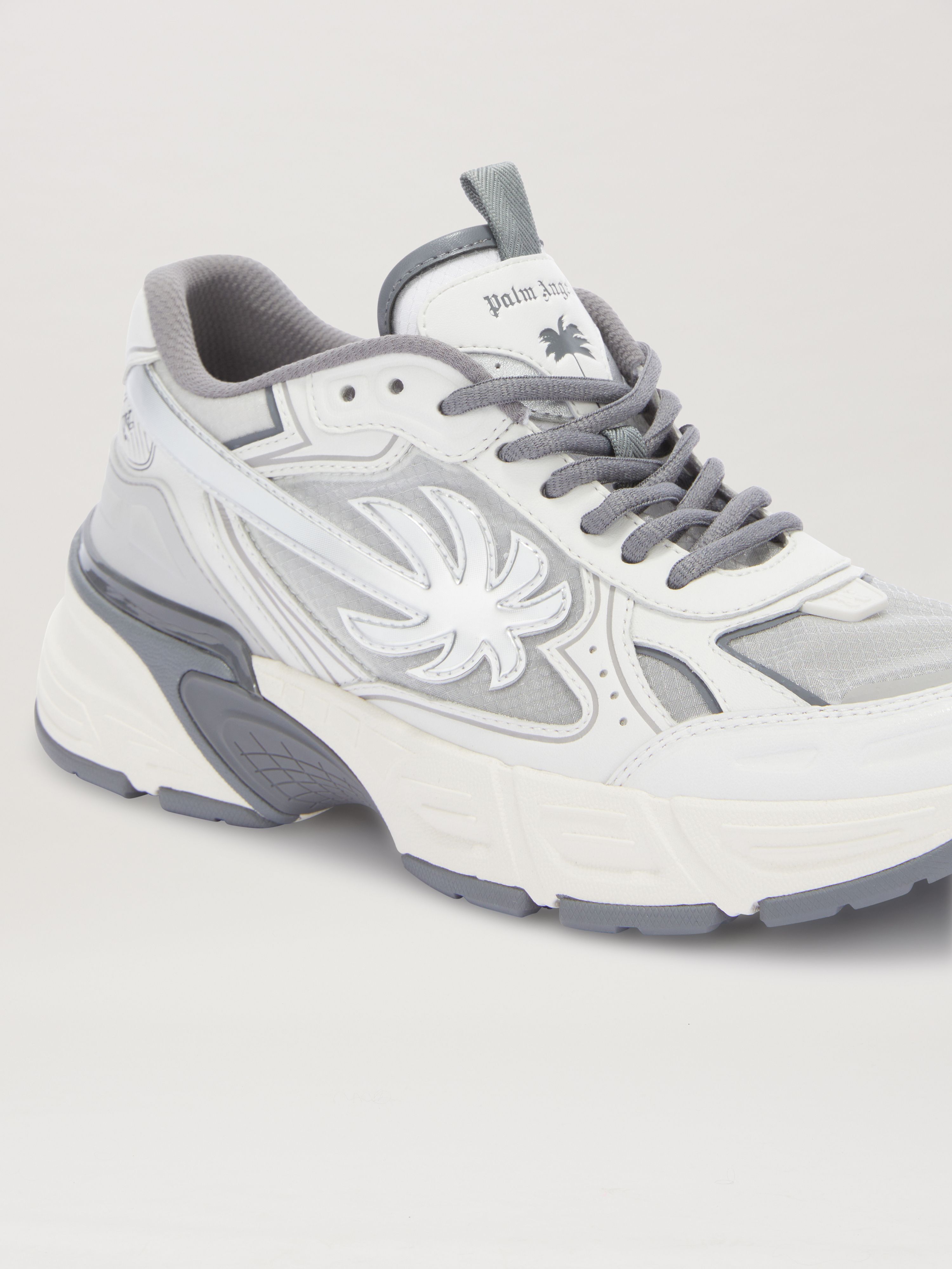 PALM ANGELS  PA 4 Leder Sneaker GREY - WHITE PMIA102S25FAB001