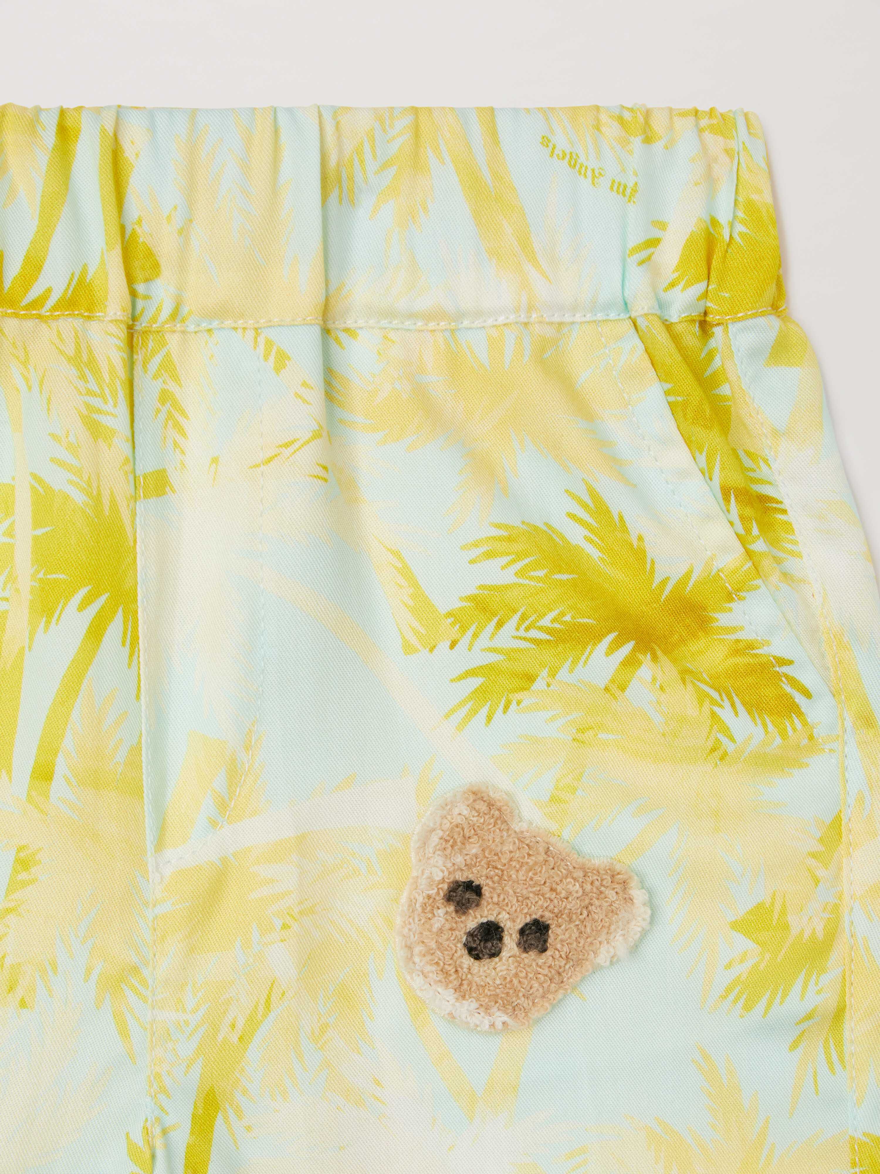 PALM ANGELS  Shorts mit Palmen-Print SKYBLUE BROWN PBX8001S25FAB001