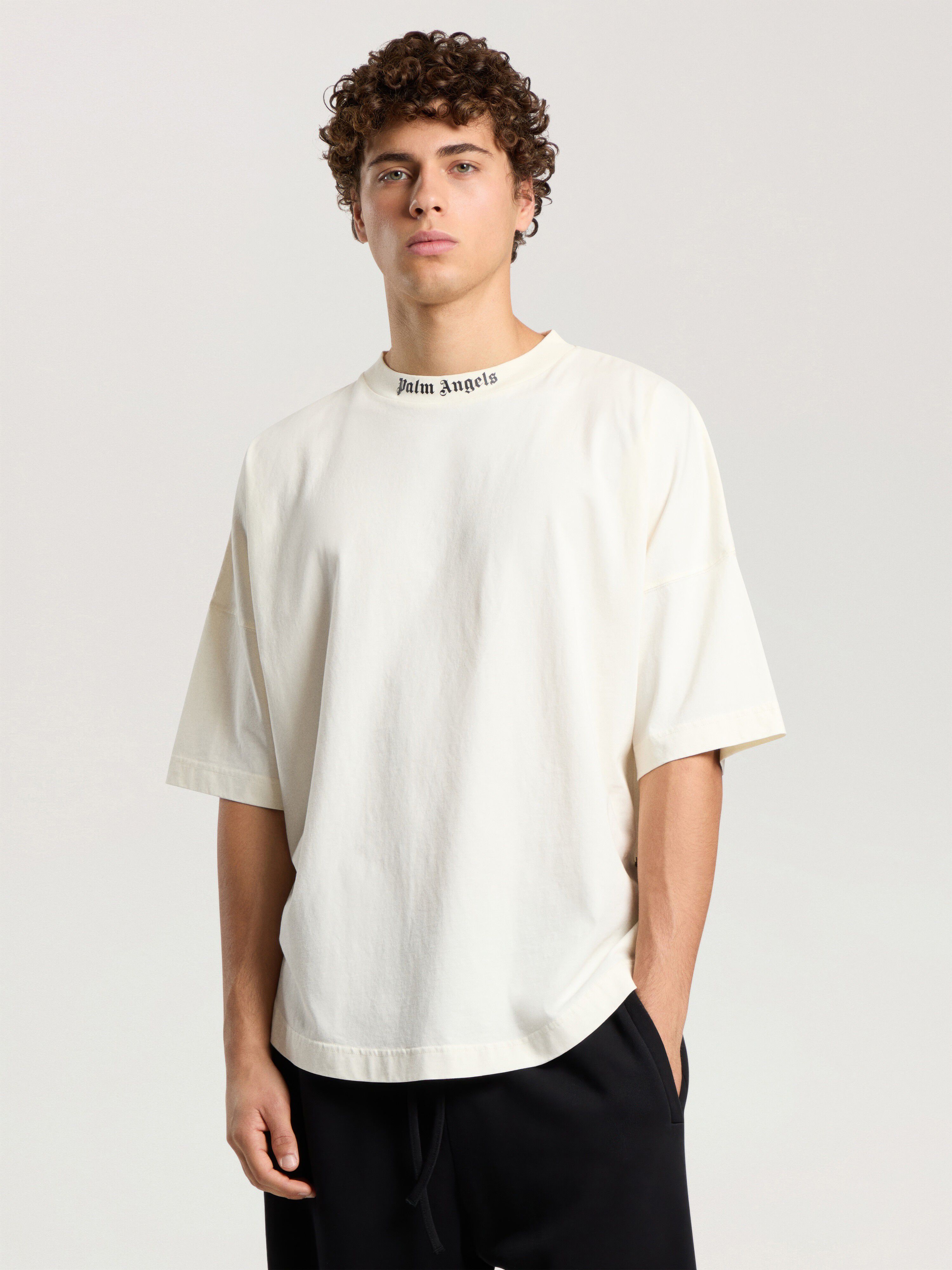 Classic Logo Over T-Shirt PALM ANGELS Classic Logo Over T-Shirt OFF WHITE - BLACK PAMAA05F26JR02