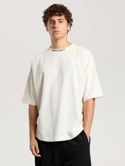 Classic Logo Over T-Shirt PALM ANGELS Classic Logo Over T-Shirt OFF WHITE - BLACK PAMAA05F26JR02