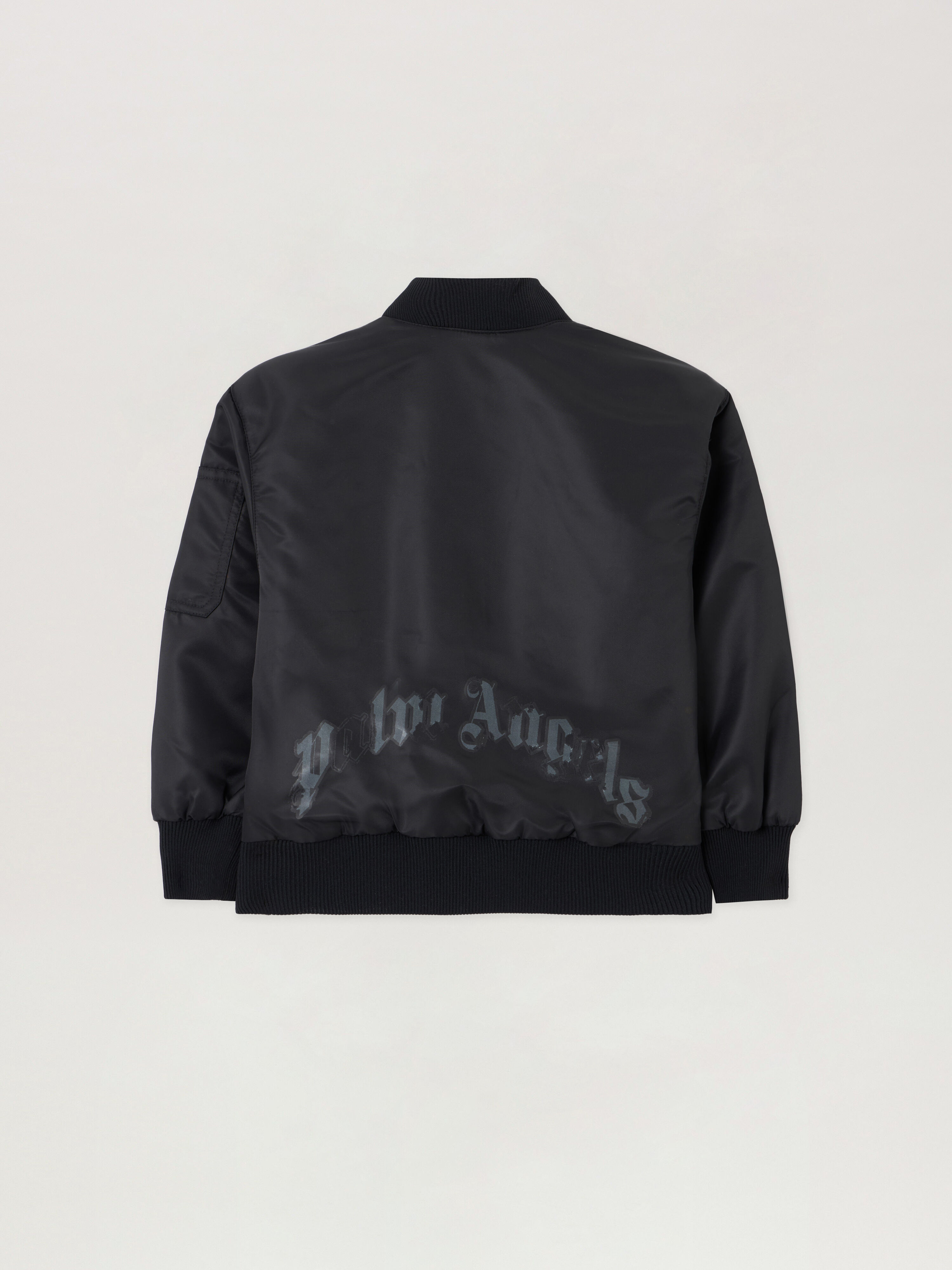 PALM ANGELS Curved Logo Faded Bomber Jacket NERO/BLACK PBEH003S26FAB001