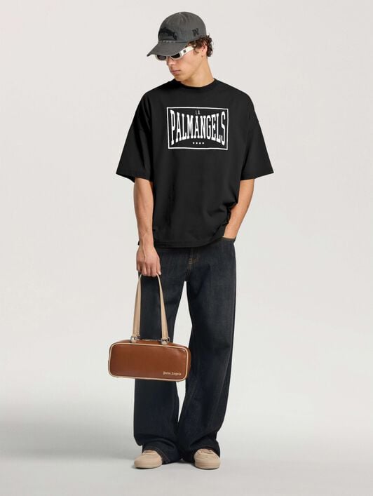 Vintage Box Logo Loose T-Shirt PALM ANGELS Vintage Box Logo Loose T-Shirt BLACK - OFF WHITE PAMAA03F26JR04