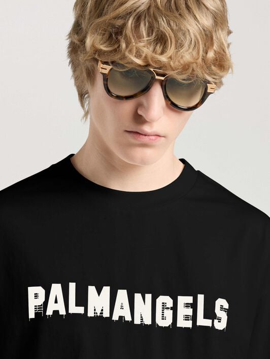 Palm Hills Regular T-Shirt PALM ANGELS Palm Hills Regular T-Shirt BLACK - OFF WHITE PAMAA01W26JR18