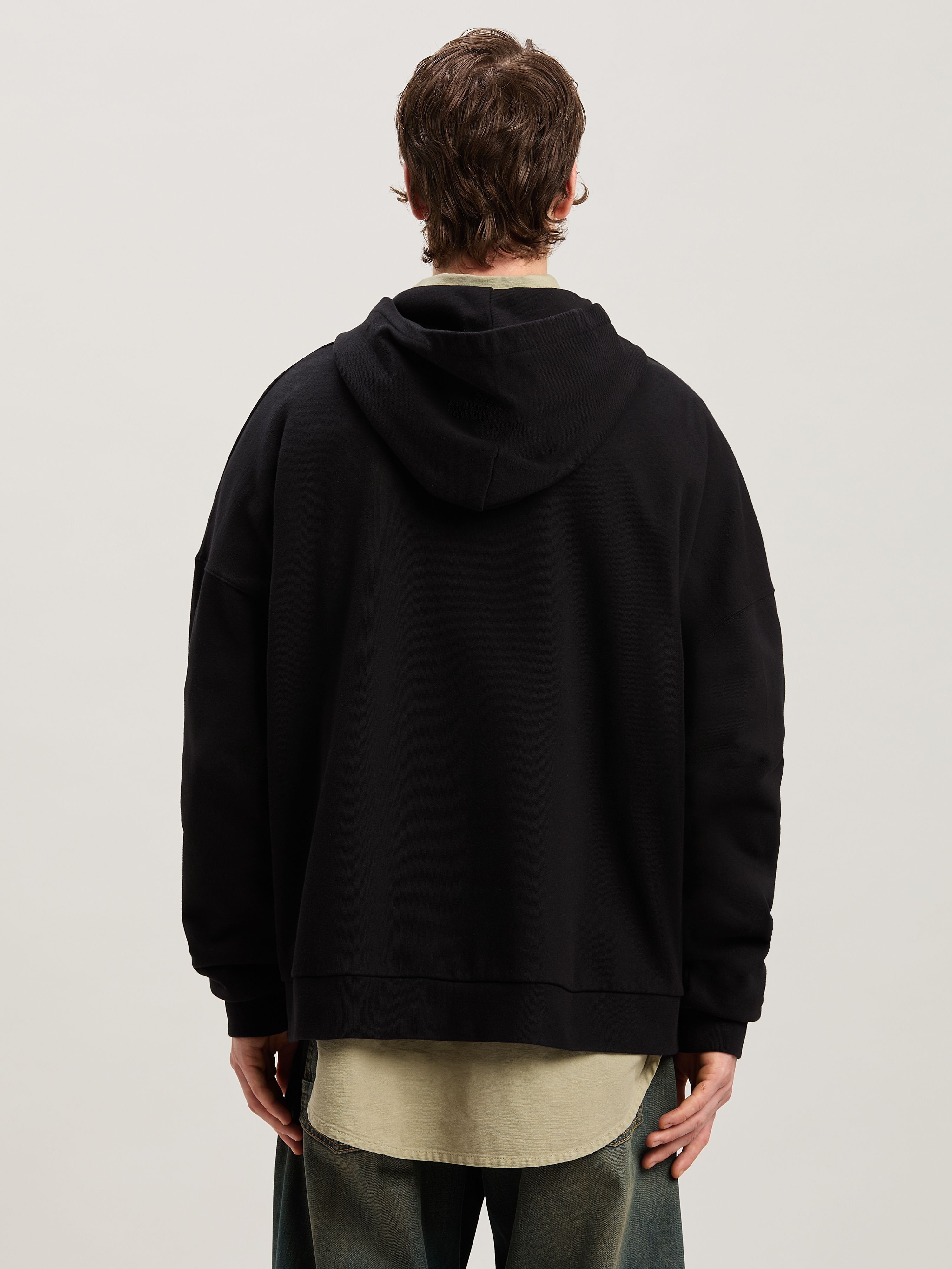 PALM ANGELS  Pin up hoodie NERO - OFF WHITE PMBB155S25FLE003