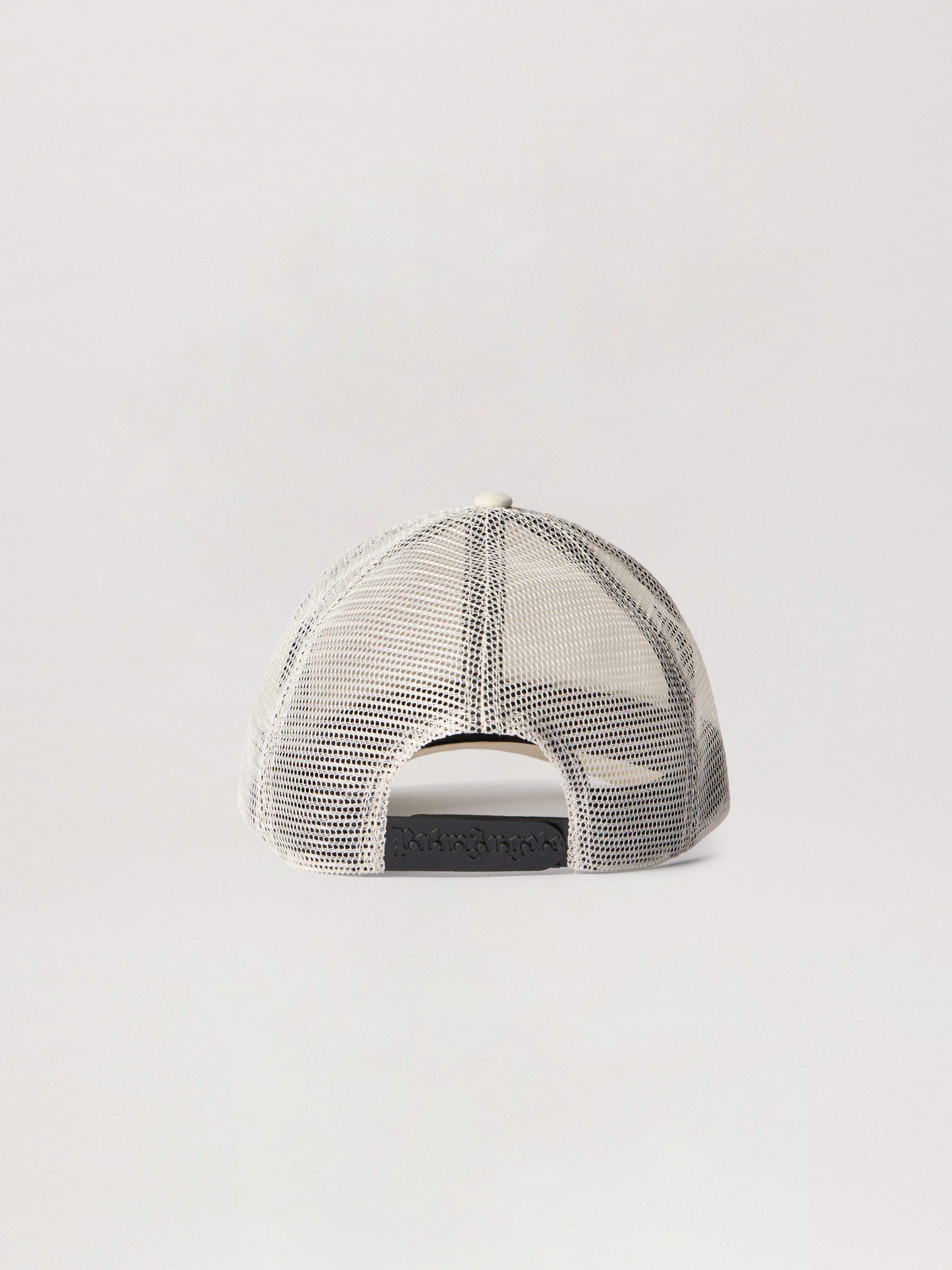 PALM ANGELS Spray Logo Trucker Cap OFF WHITE - BLACK PMLB068F25FAB002