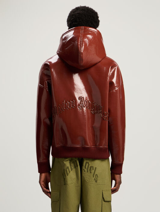 Curved Logo Vinyl Bomber PALM ANGELS Curved Logo Vinyl Bomber BRICK RED - BRICK RED PMEH03AF25FAB001