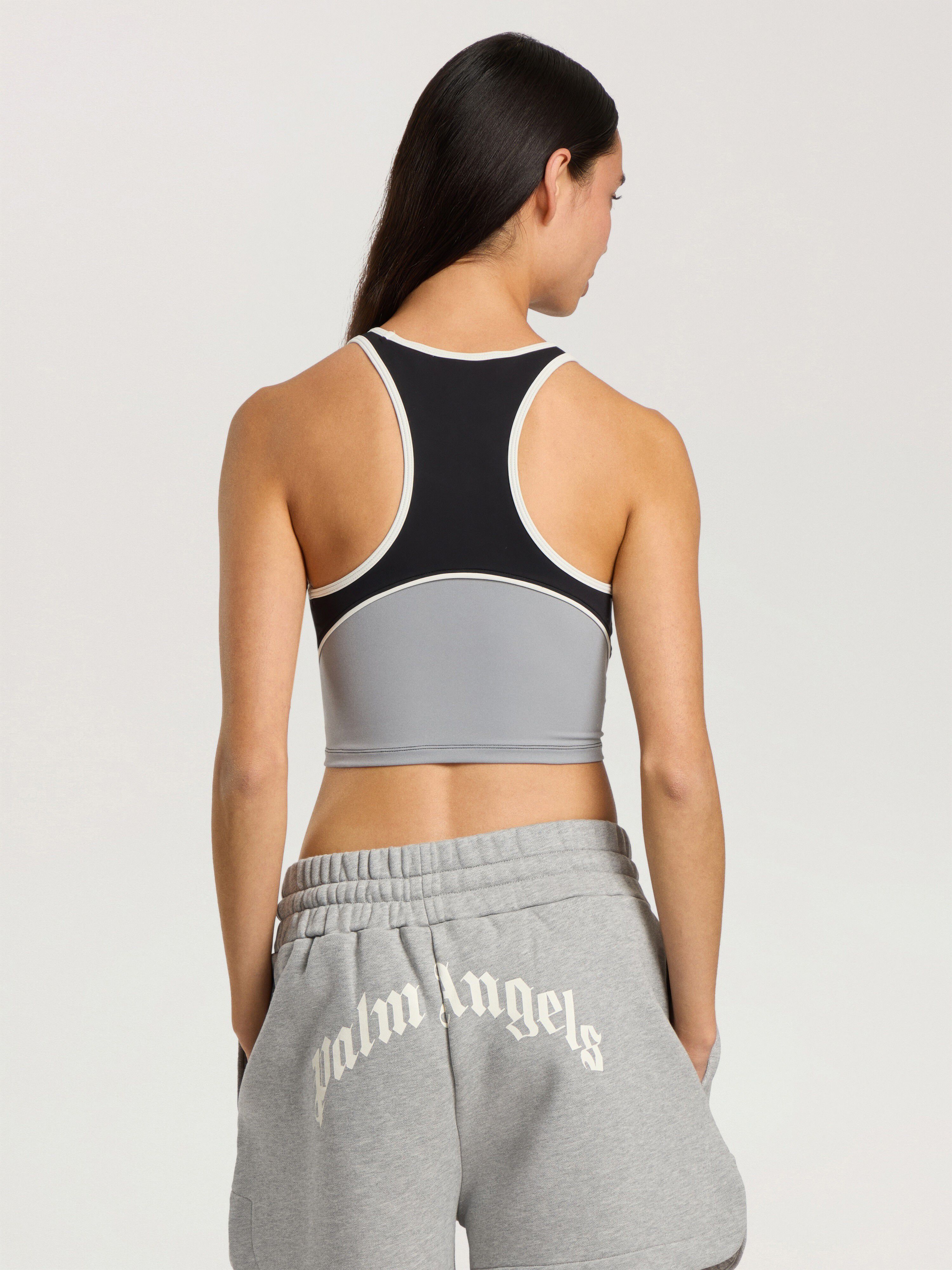 Curved Logo Colour-Block Tank Top PALM ANGELS Curved Logo Colour-Block Tank Top BLACK - GREY PAWVO03F26FB01