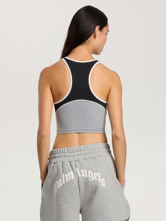 Curved Logo Colour-Block Tank Top PALM ANGELS Curved Logo Colour-Block Tank Top BLACK - GREY PAWVO03F26FB01