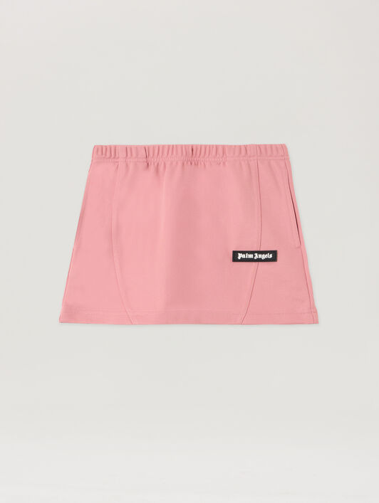 Pa Cut Mini Track Skirt PALM ANGELS Pa Cut Mini Track Skirt ANTIQUE ROSE OFF WHITE PGCN002F25FAB001