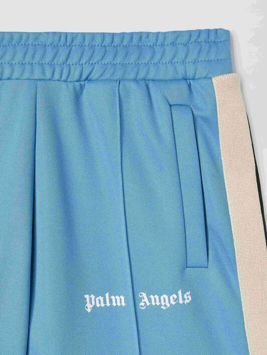 PALM ANGELS  Track shorts DUSTY BLUE OFF WHITE PBCL001C99FAB003