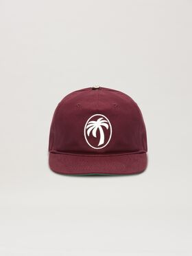 PALM ANGELS  Oval Palm Baseball cap OFF WHITE - BROWN PMLA039S25FAB003