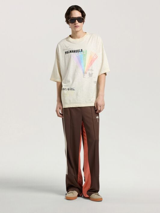 Neon Boulevard Loose T-Shirt PALM ANGELS Neon Boulevard Loose T-Shirt LIGHT GREY - MULTICOLOR PAMAA03W26JR08