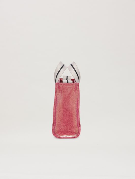 PALM ANGELS  Glitzer Mini-Tasche CHERRY/OFF WHITE PGNA003S25FAB002