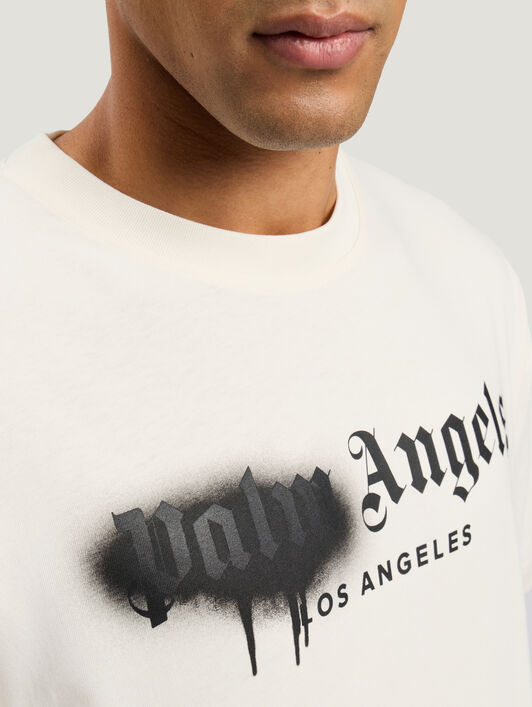 Spray City Los Angeles T-Shirt PALM ANGELS Spray City Los Angeles T-Shirt OFF White/Black PMAA109T26JER001