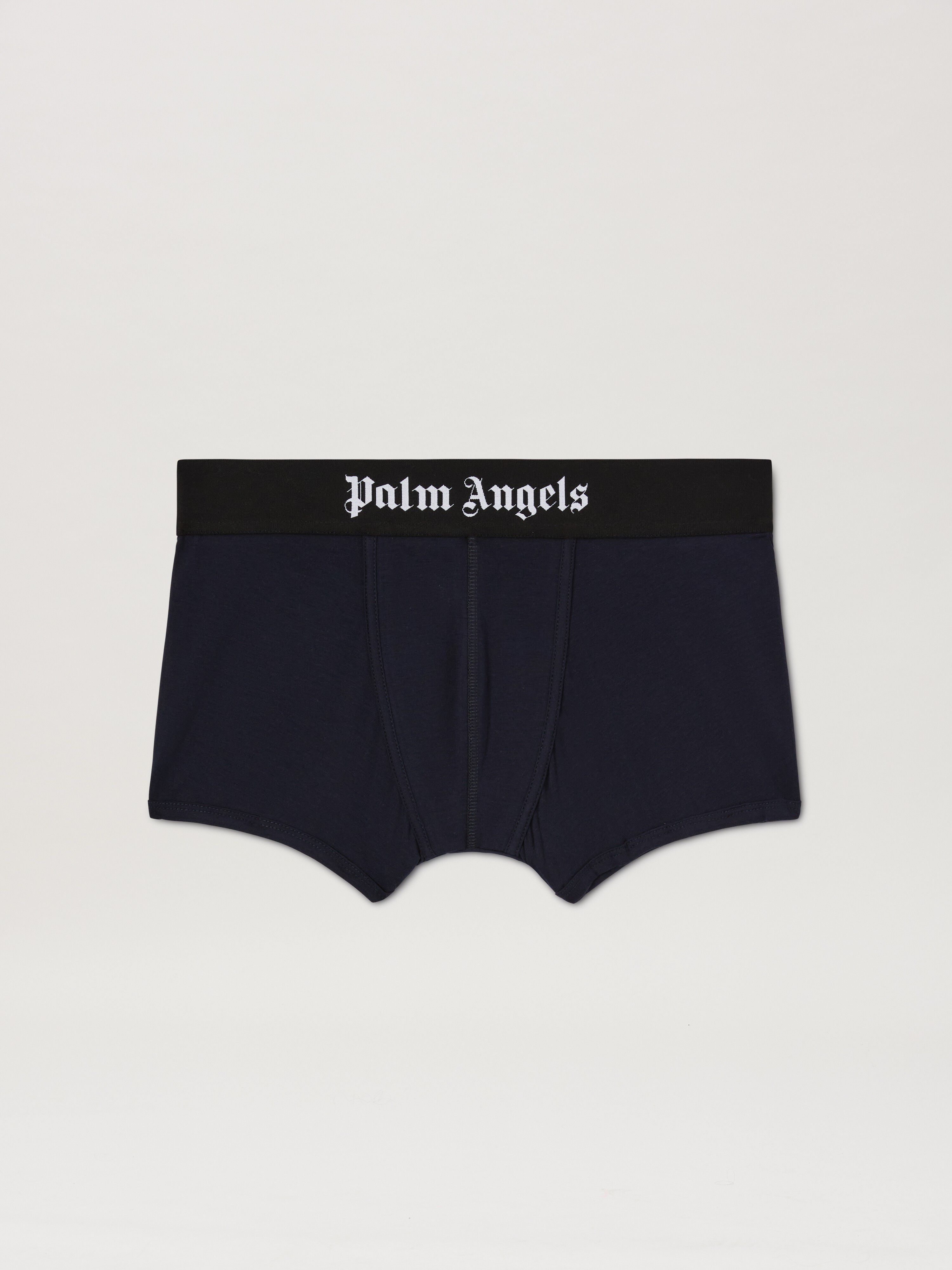 PALM ANGELS  Logo band bipack trunk NAVY BLUE - BLACK PMUH009S25FAB001