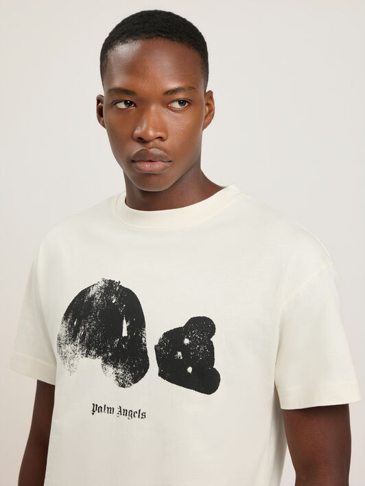 Spray Bear T-Shirt PALM ANGELS Spray Bear T-Shirt OFF White/Black PMAA109T26JER002