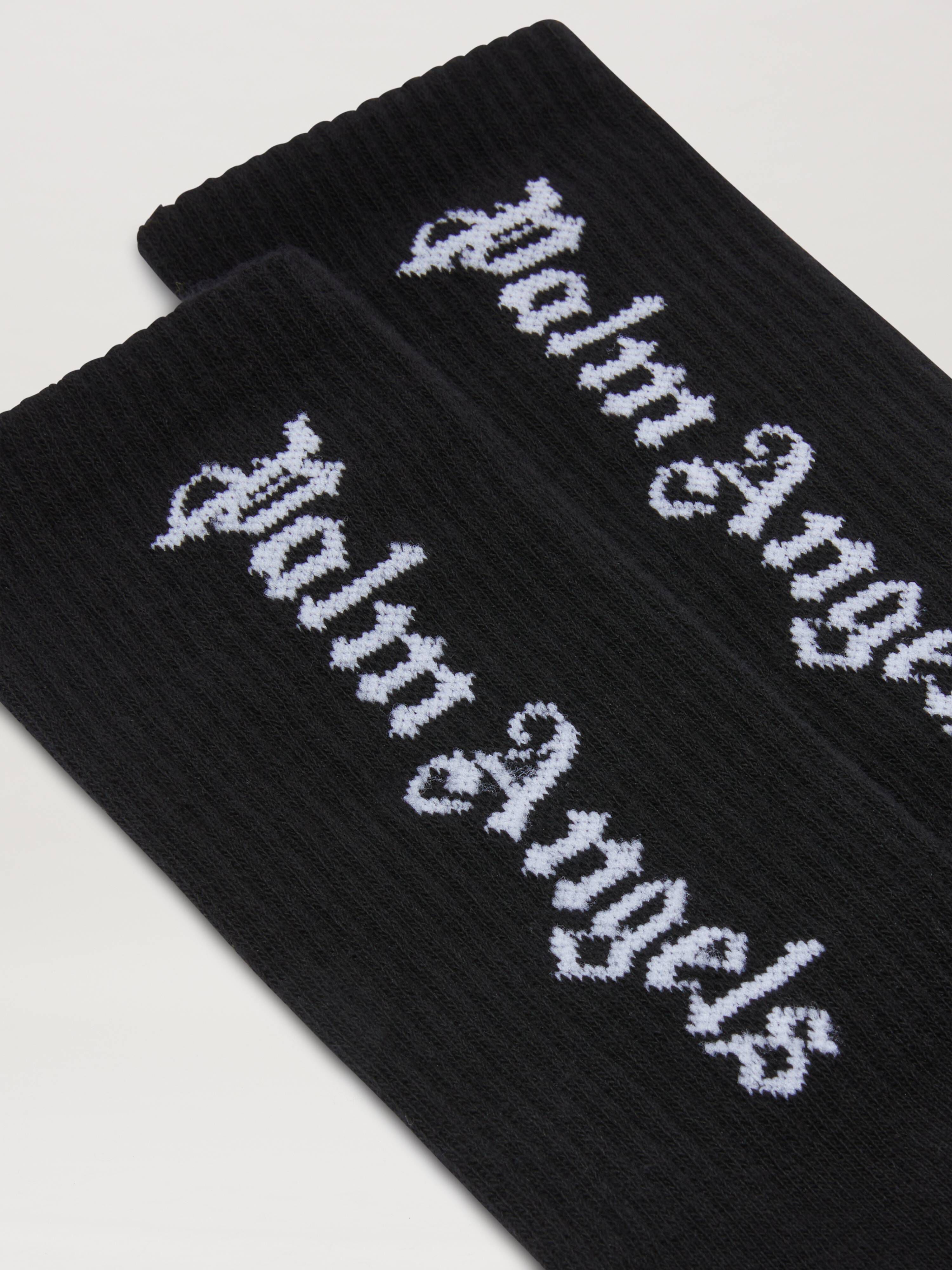 PALM ANGELS  Socken mit Logo BLACK OFF WHITE PBRA005C99KNI004