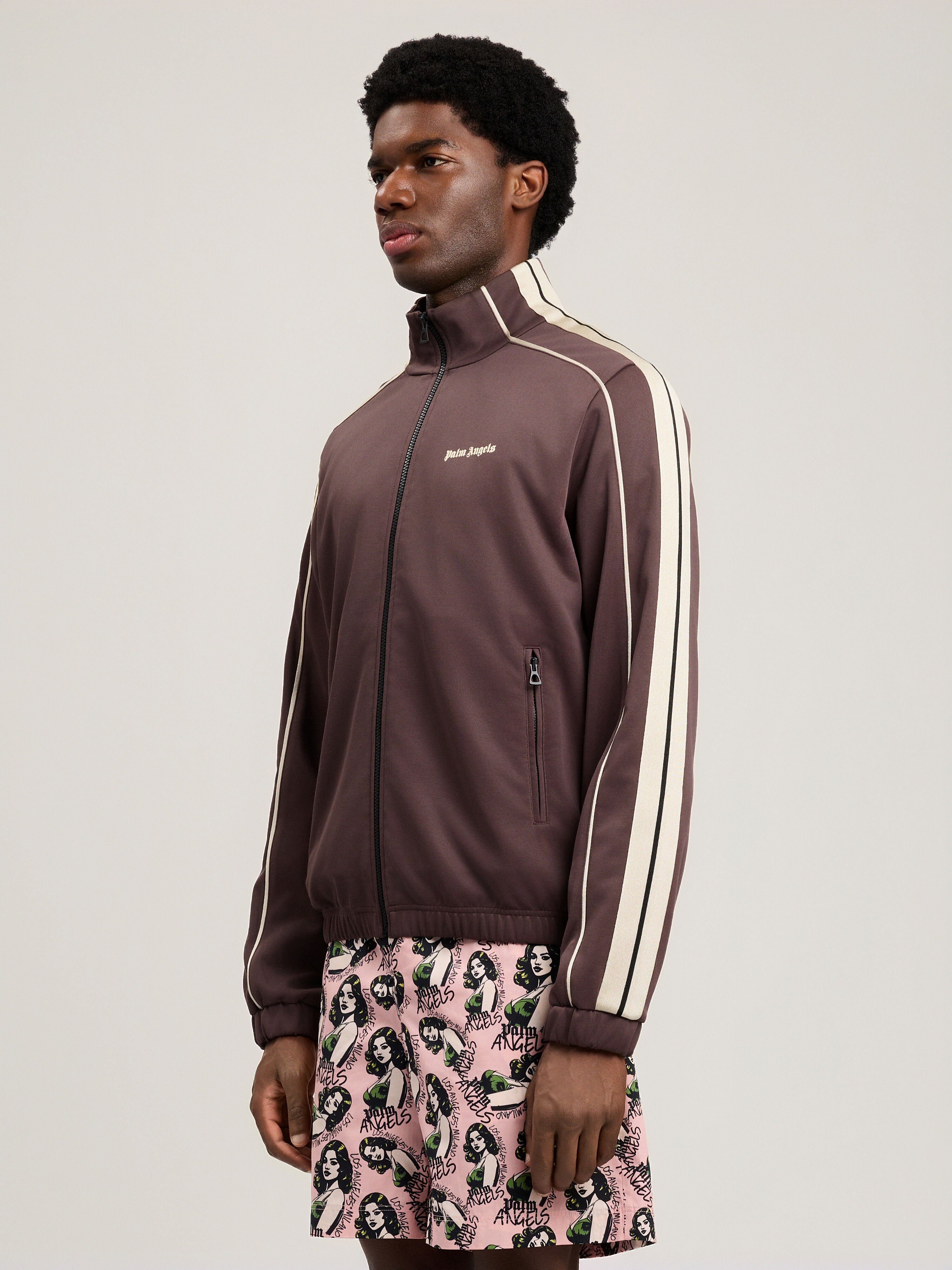 Classic Logo Vintage Track Jacket in BROWN OFF WHITE for Men