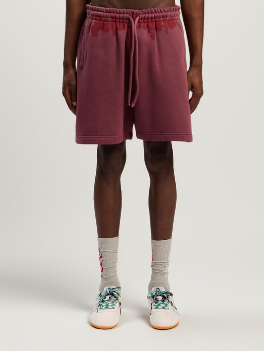 PALM ANGELS Waist Logo Sweatshort BURGUNDY - RED PMCI019F25FLE001