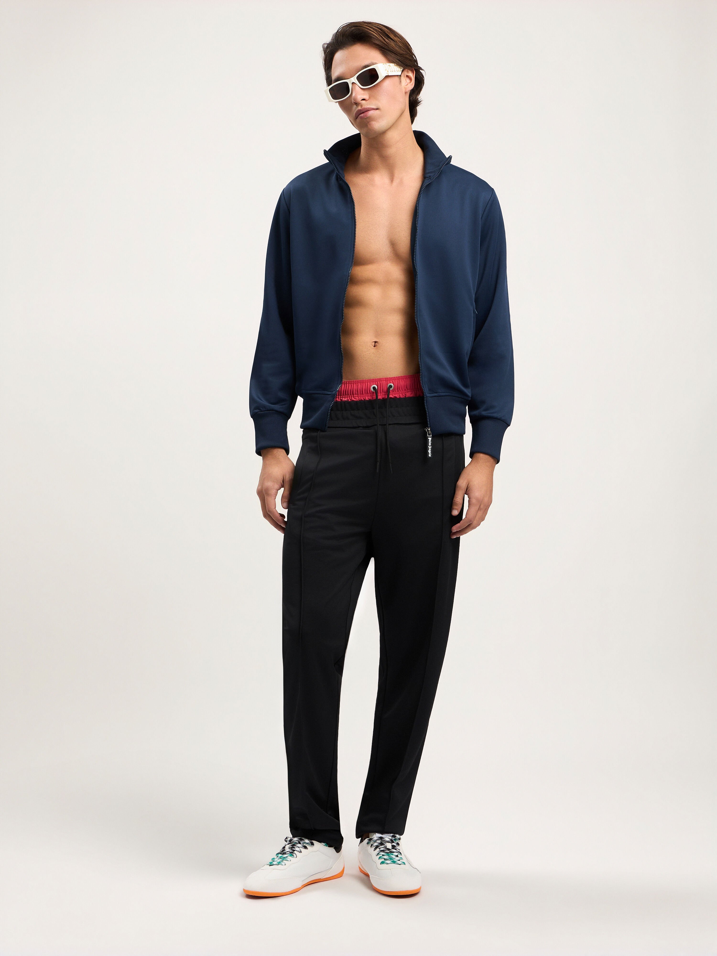 Curved Logo Track Jacket PALM ANGELS Curved Logo Track Jacket NAVY BLUE OFF WHITE PMBD089S26FAB001