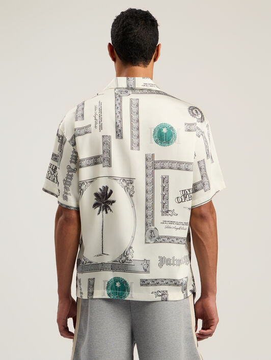 PALM ANGELS Pa Dollar Bowl Shirt IVORY - BLACK PMGG00DF25FAB003