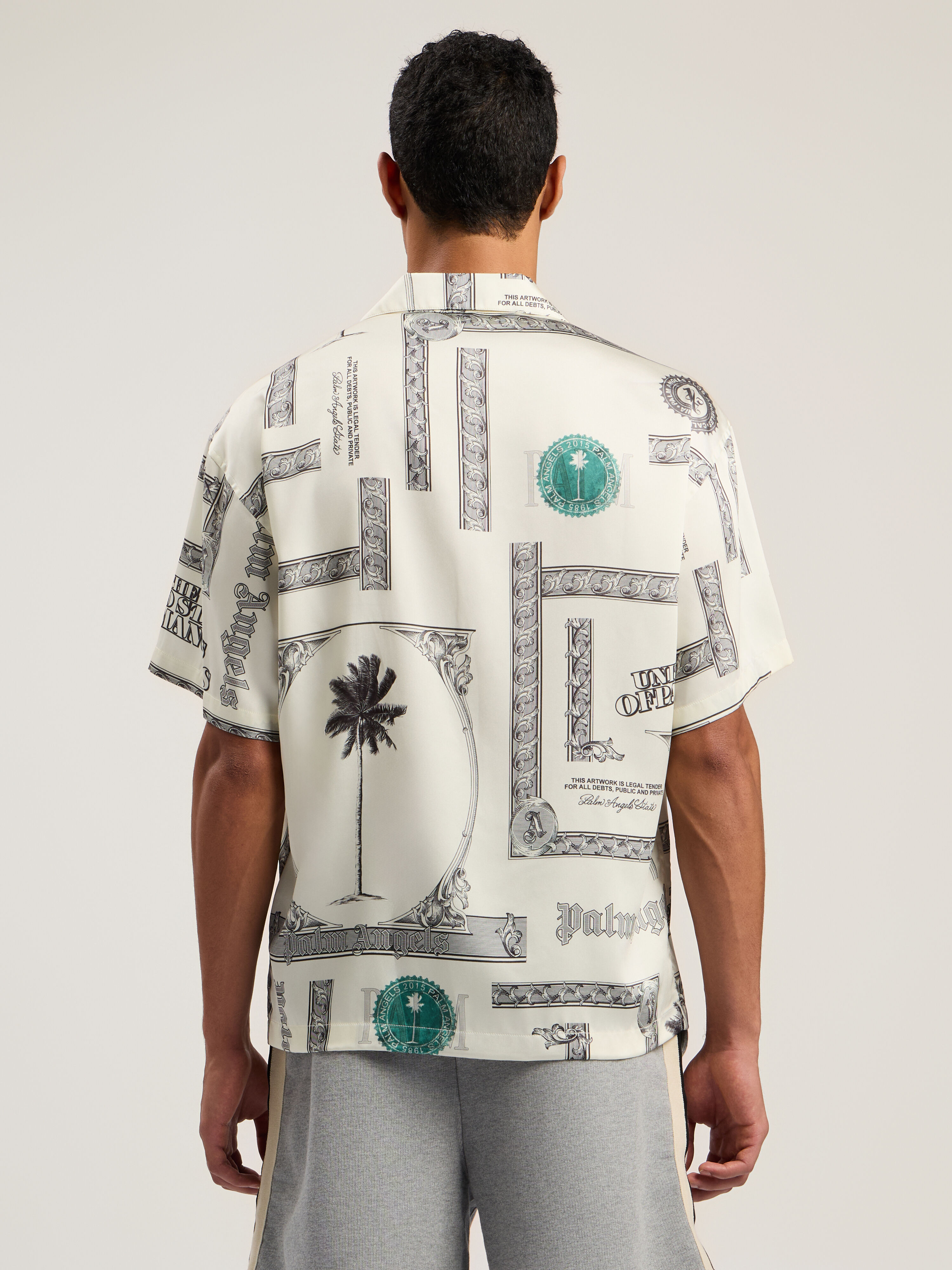 PALM ANGELS Pa Dollar Bowl Shirt IVORY - BLACK PMGG00DF25FAB003