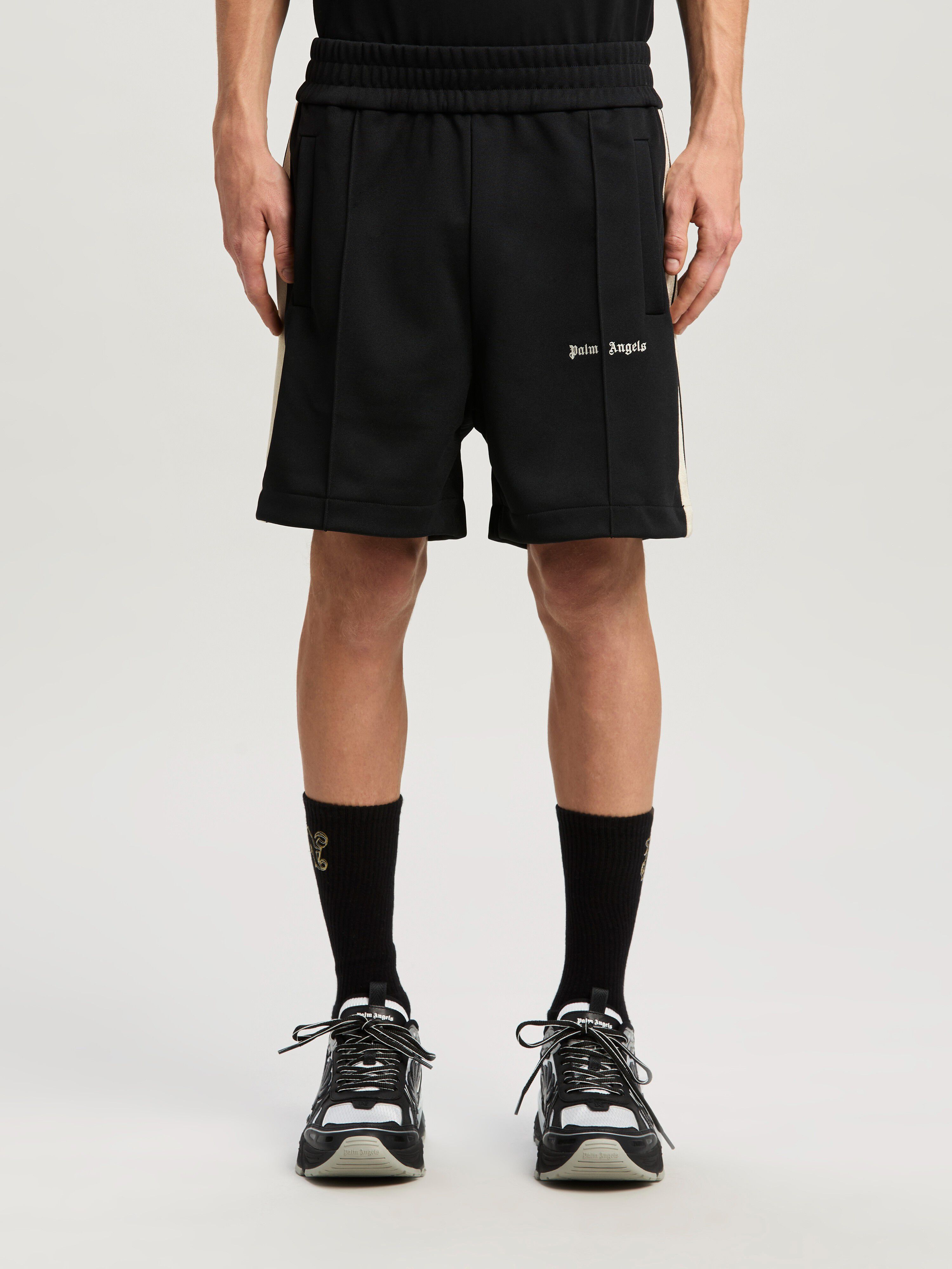 PALM ANGELS Classic Logo Track Shorts Black Off Whit BLACK - OFF WHITE PMCL004C99FAB001