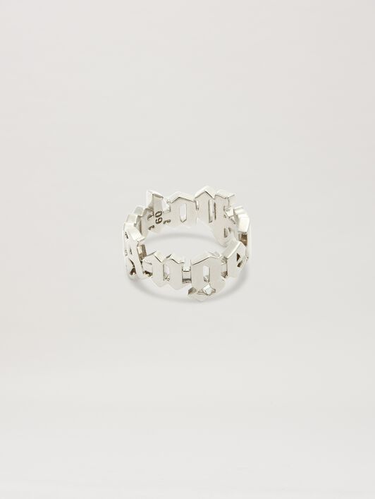 PALM ANGELS  Engraved logo ring SILVER - SILVER PMOC02CS25MAT001