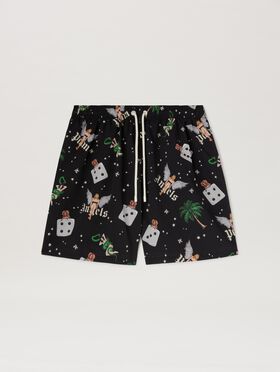 PALM ANGELS  Pin-up Badeshorts MILITARY GREEN - BLACK PMFD018S25FAB001