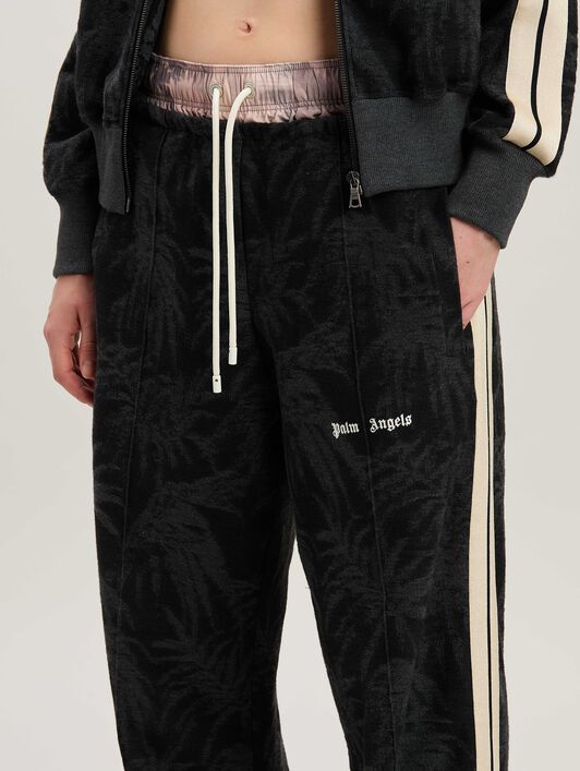 PALM ANGELS  Palms jaquaredTrack pants BLACK - OFF WHITE PWCJ016S25FAB001